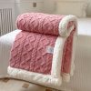 Solid Color Double Thick Jacquard Berber Fleece Blanket