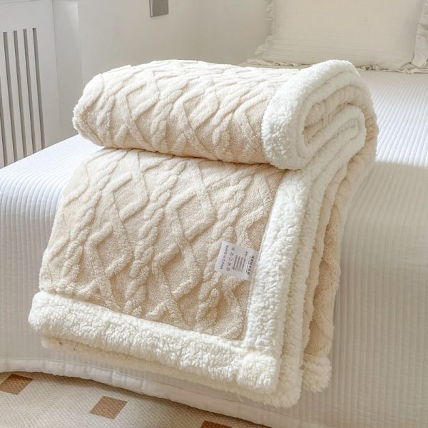 Solid Color Double Thick Jacquard Berber Fleece Blanket
