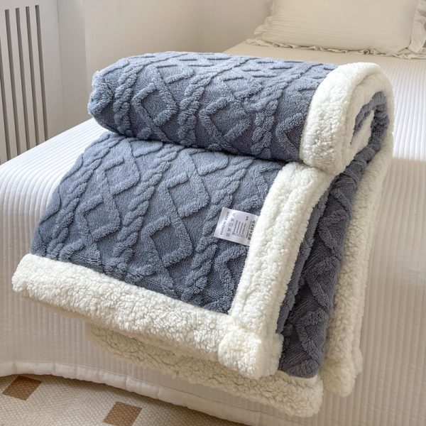 Solid Color Double Thick Jacquard Berber Fleece Blanket