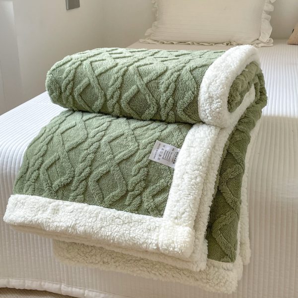 Solid Color Double Thick Jacquard Berber Fleece Blanket