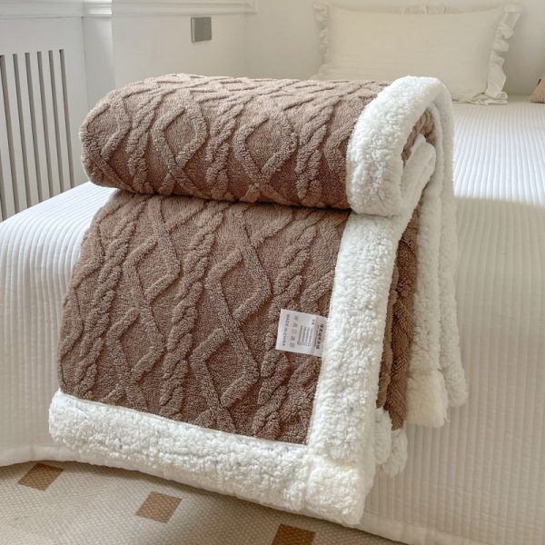 Solid Color Double Thick Jacquard Berber Fleece Blanket