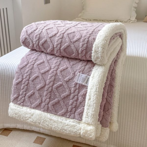 Solid Color Double Thick Jacquard Berber Fleece Blanket